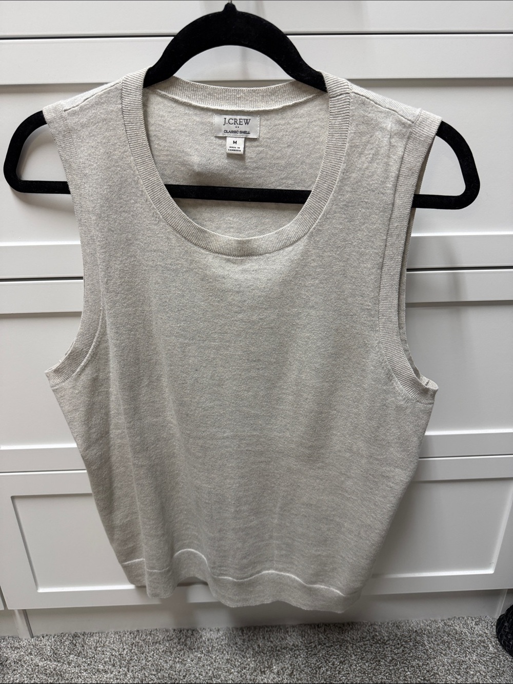 J. Crew Light Cream Knit Tank Top